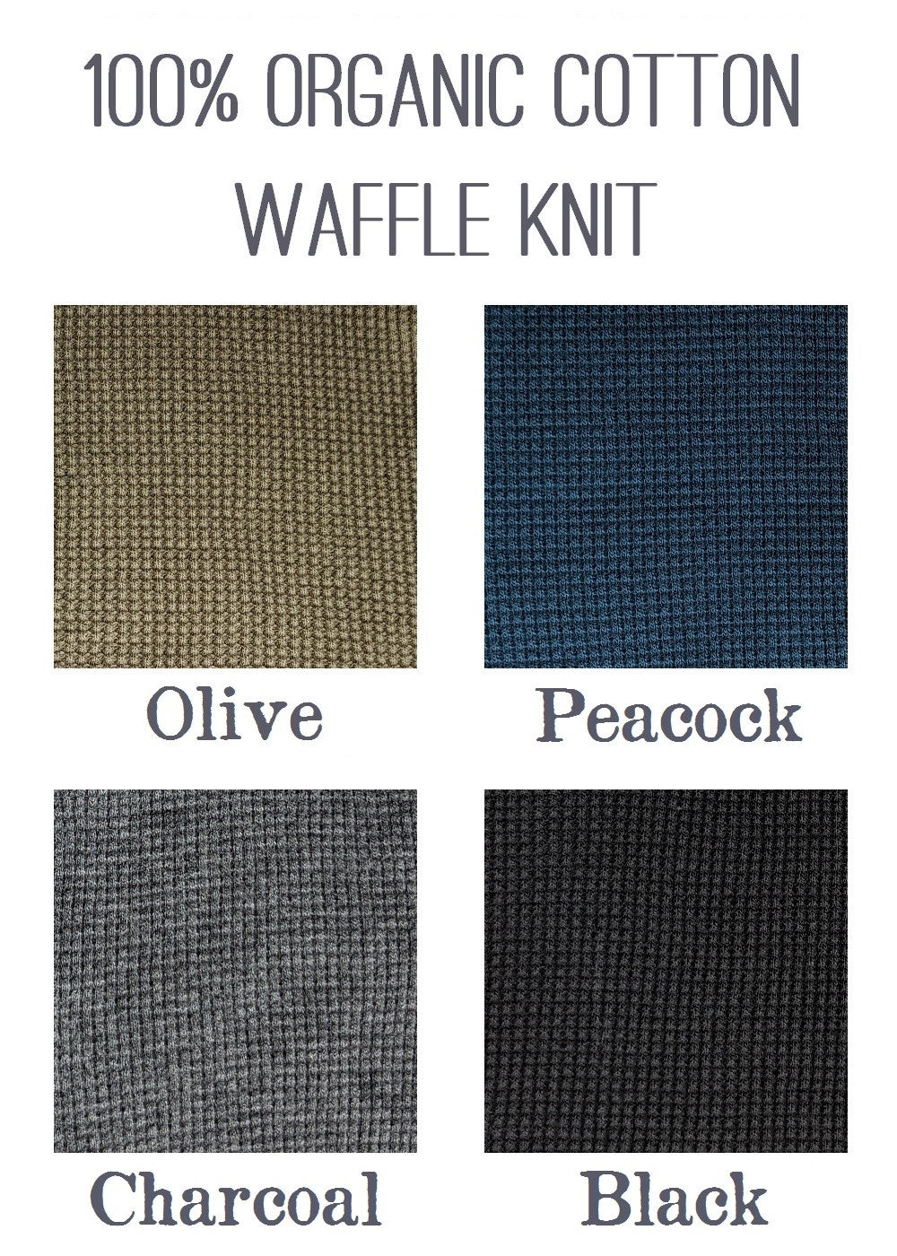 Organic Cotton Waffle Knit Color Samples
