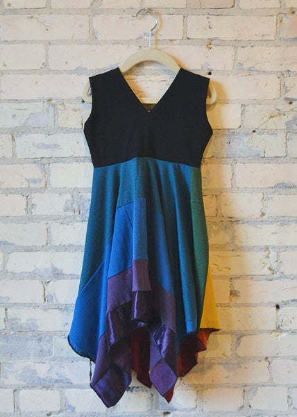 3-5 Year Rainbow Square Dress - Handmade Organic Clothing