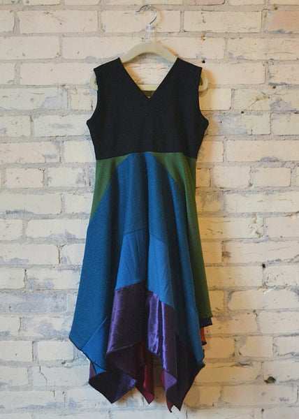 6-8 Year Rainbow Square Dress - Handmade Organic Clothing