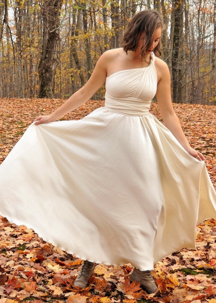 hemp silk wedding dress Couture A-Line Silk Infinity Wedding Gown