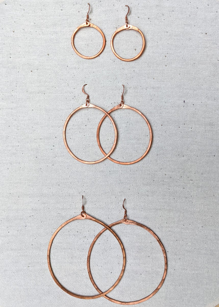 Large Copper Hoop Earrings