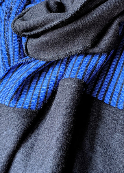 Blue Breton Patchwork Scarf