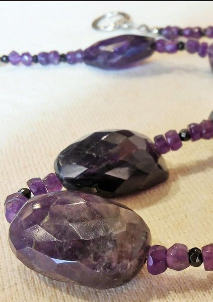 Amethyst Purple Necklace - Handmade Organic Clothing
