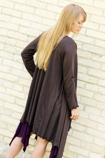 Lightweight Long Sleeve Pixie Cardigan - Custom Made - Thyme Robe - Handmade Organic Clothing