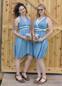 Two Toned Mid Length Infinity Dress - Custom Made - Handmade Organic Clothing