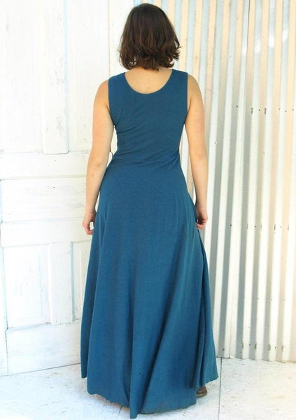 Hemp Drape Neck Maxi Dress - Custom Made - Florenzia Dress - Handmade Organic Clothing