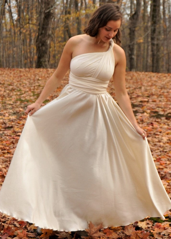 Couture A-Line Silk Infinity Wedding Gown