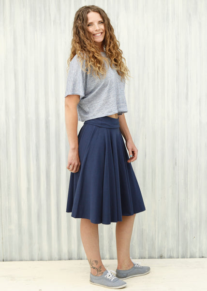 Navy Lailia Circle Skirt