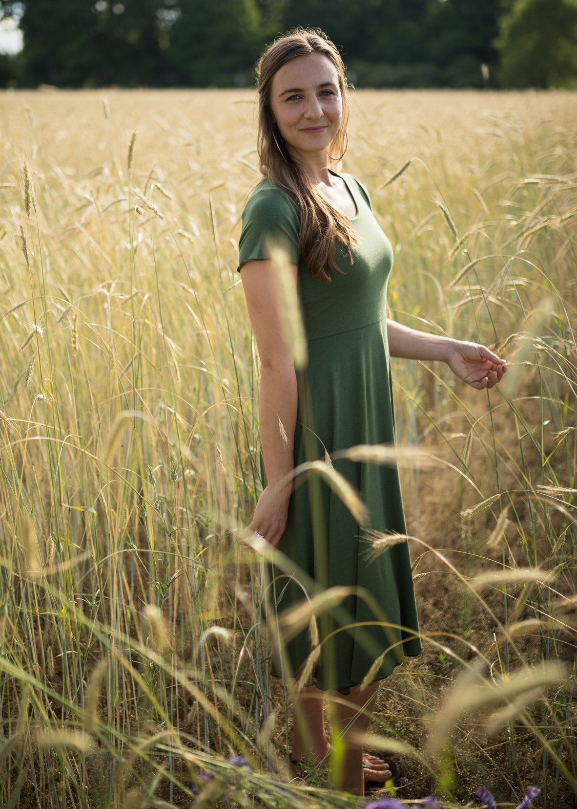 Chalotte + Green Hand-made Dress ~