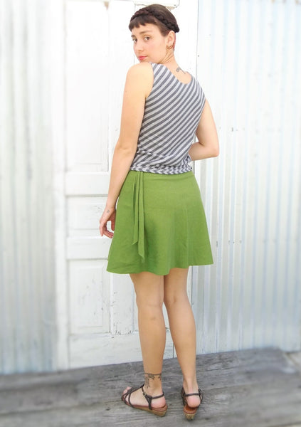 Mini Hemp Wrap Skirt - Custom Made Prim Skirt - Handmade Organic Clothing