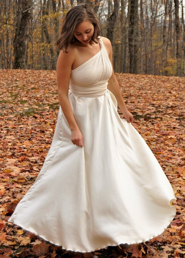 Couture A-Line Silk Infinity Wedding Gown