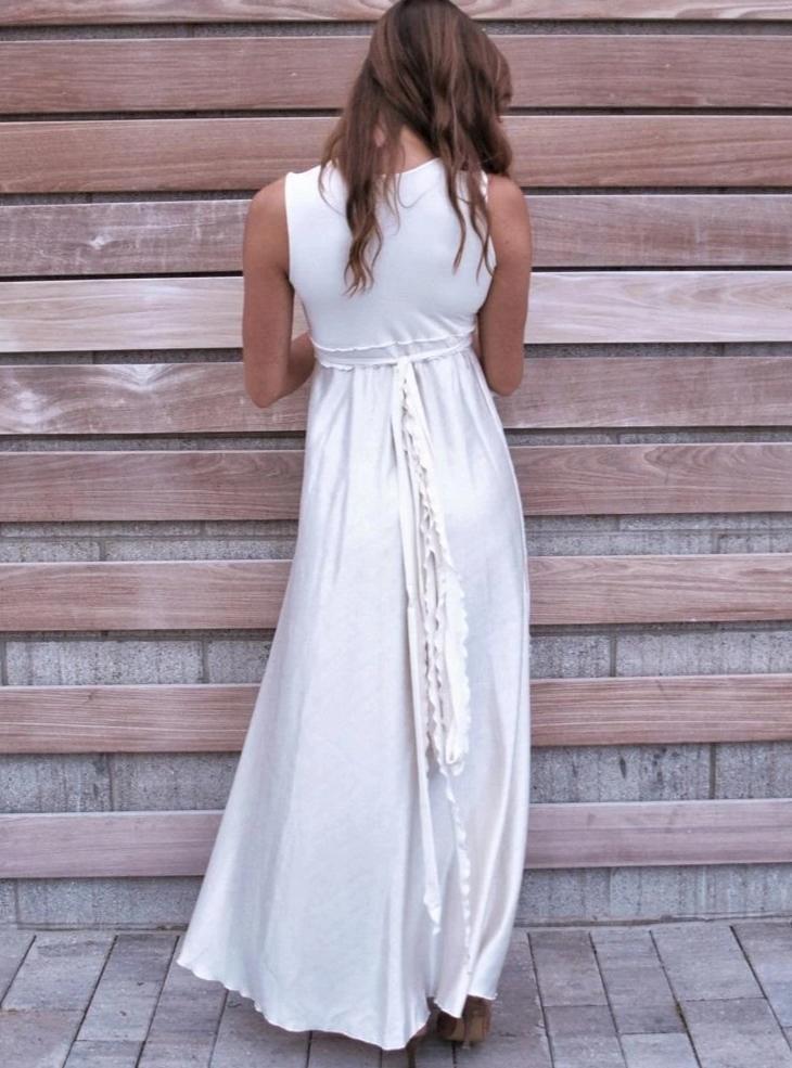 wrap wedding dress Vivian Wedding Dress (Custom Made) Long Sleeve / V-Back / Interior/Hidden