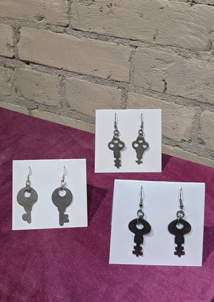 Upcycled Key Dangle Earrings