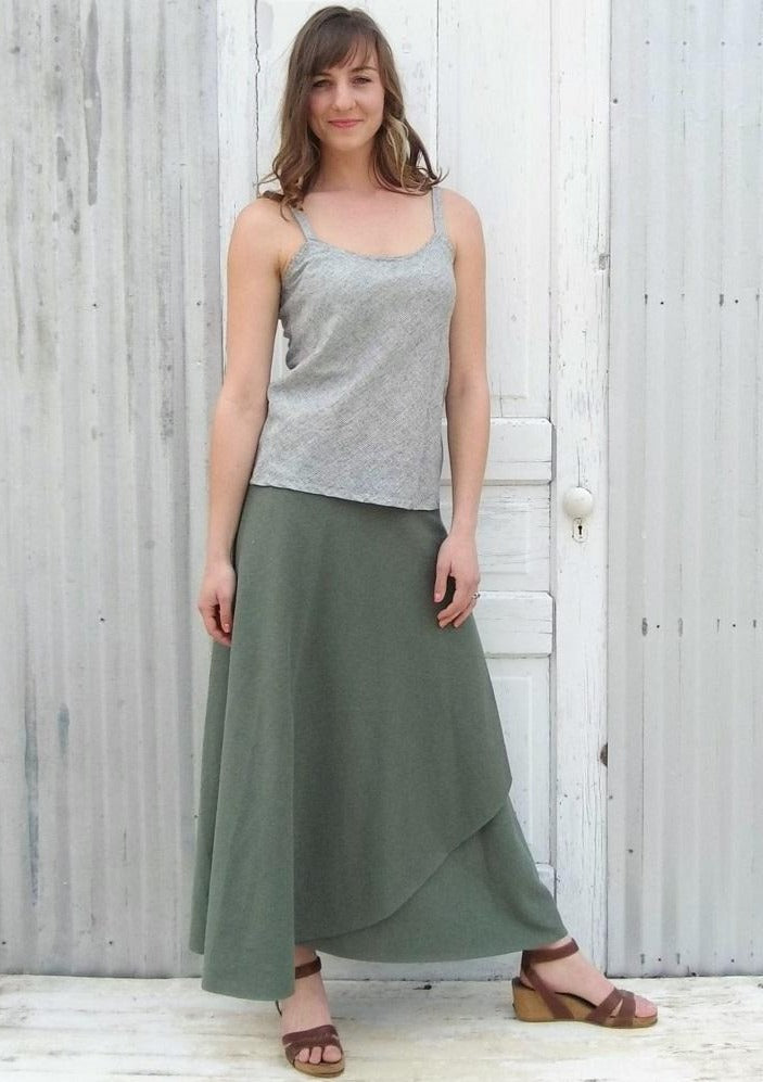 Hemp Maxi Wrap Skirt - Custom Made - Montana Skirt - Handmade Organic Clothing