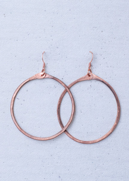 Medium Copper Hoop Earrings