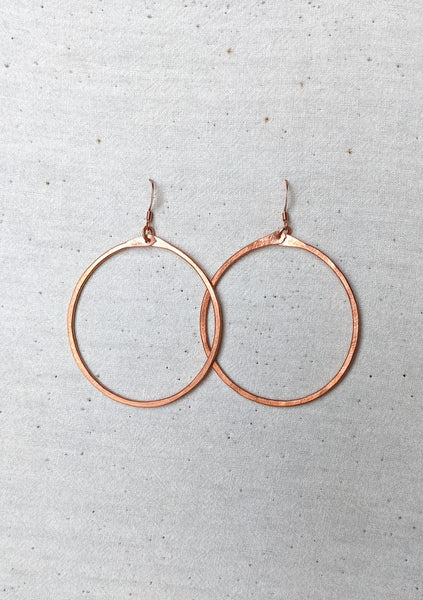 Medium Copper Hoop Earrings