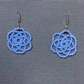 Baby Blue Star Beaded Earrings