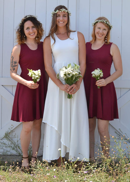 Sleeveless Mock Wrap Wedding Dress - Custom Made - Sasha Bridal Gown - Handmade Organic Clothing