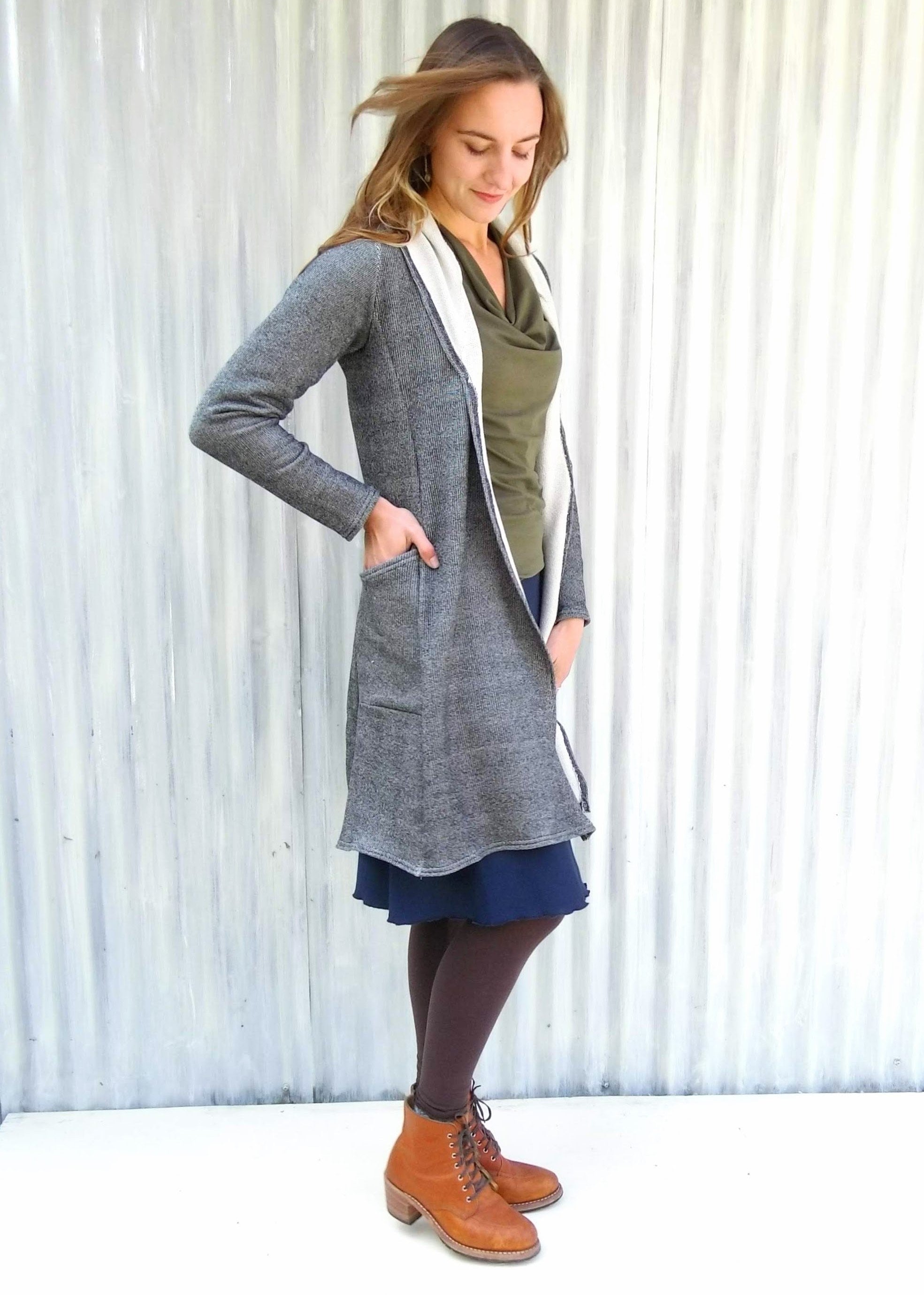 Alexandra Pocket Duster (Custom Made) Light Gray