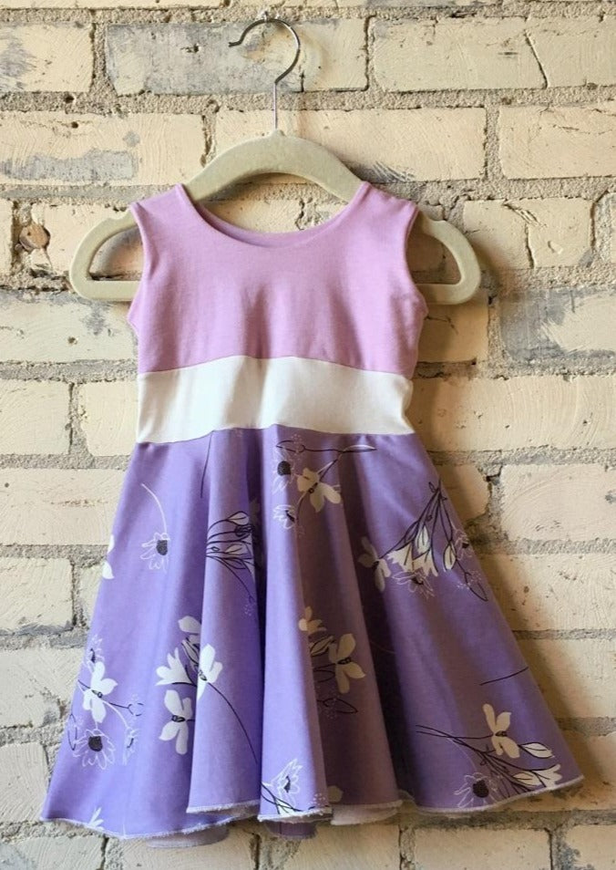 6-18 Month Lovely Lavender Baby Dress - Handmade Organic Clothing