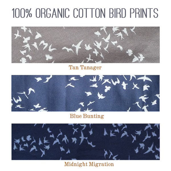 Organic Cotton Midnight Migration Bird Print Faux Wrap Maxi Tank Cecelia Dress - Custom Made - Handmade Organic Clothing