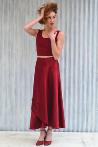 Red Velda Wrap Skirt