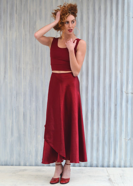 Red Velda Wrap Skirt