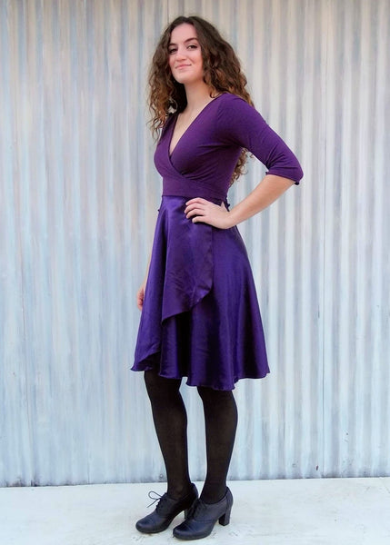 Drop Bodice Silk Wrap Dress - Custom Made Vanessa Dress - Handmade Organic Clothing