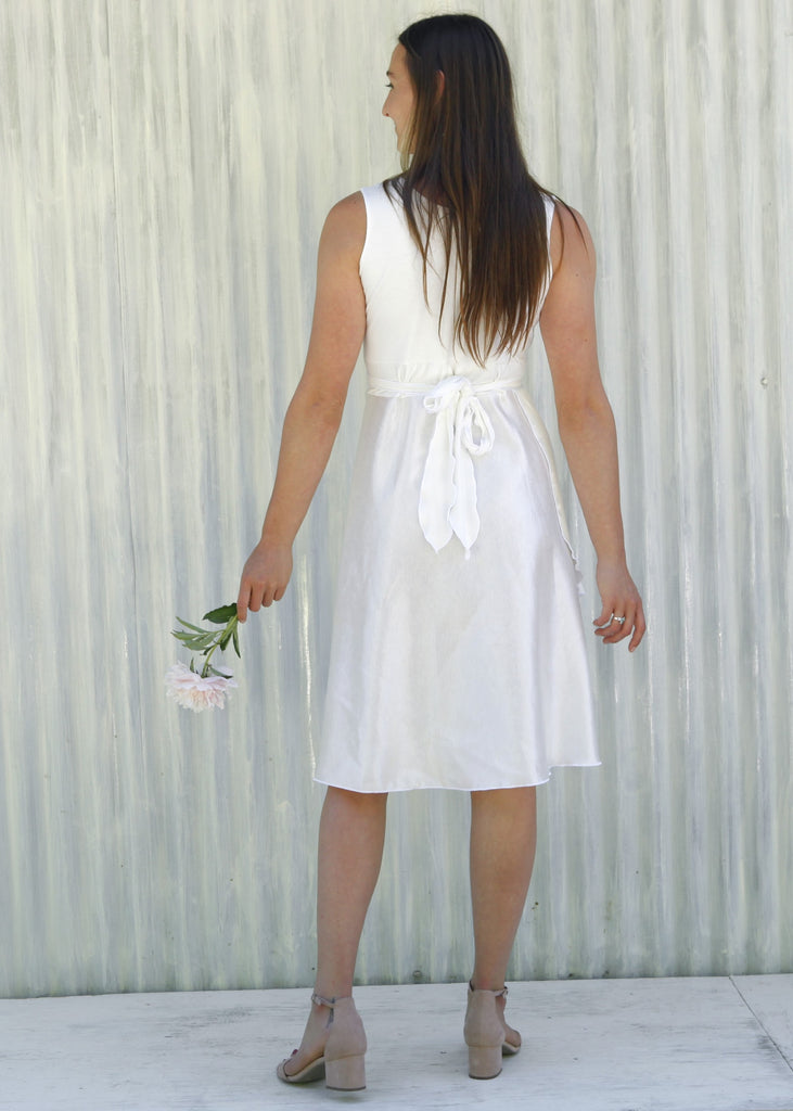 White Veronica Wrap Dress L White Veronica Wrap Dress L