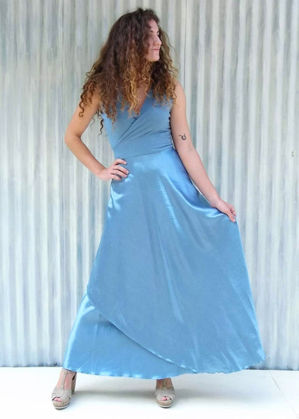 Blue Victoria Wrap Dress