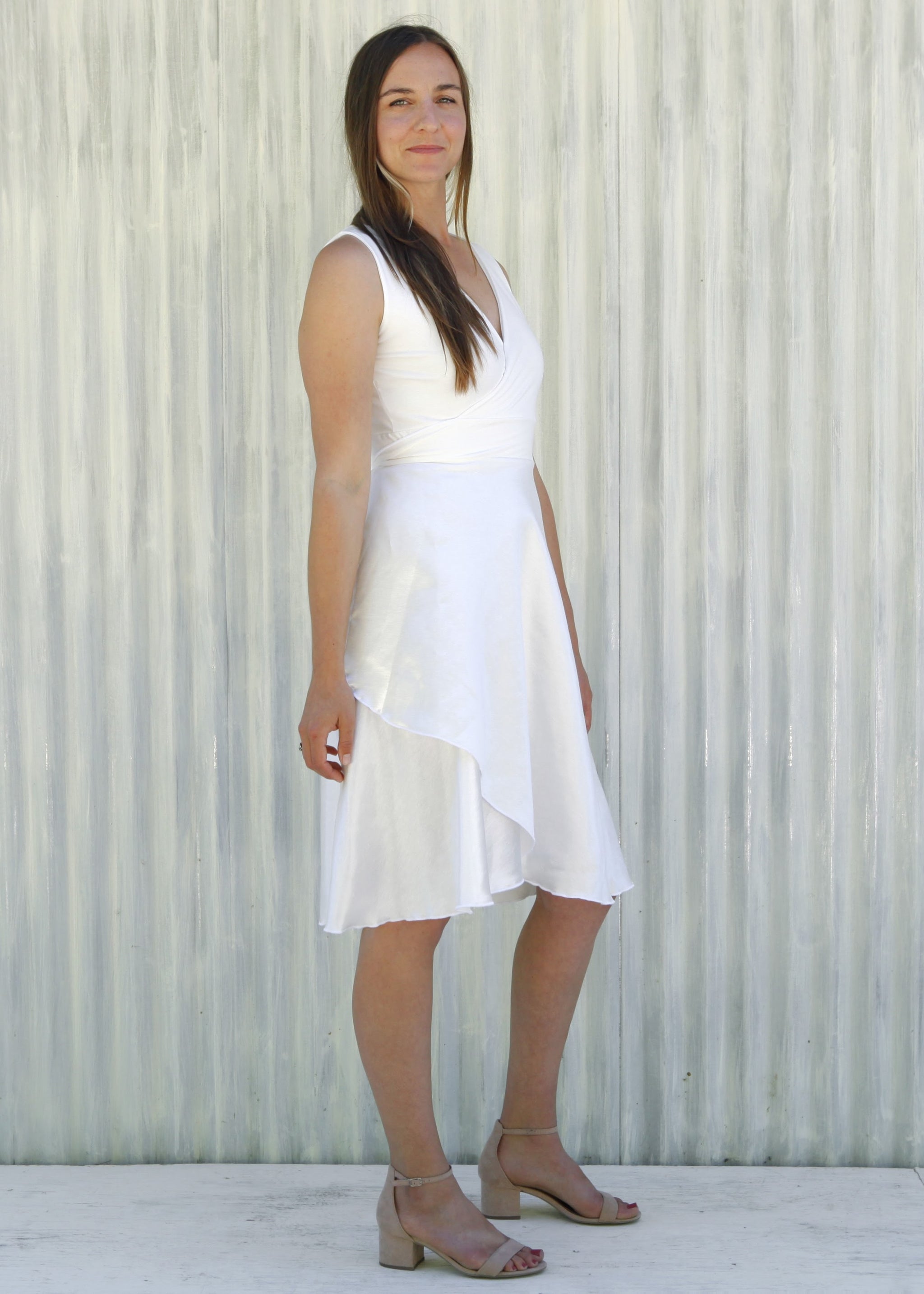 White Veronica Wrap Dress S/M