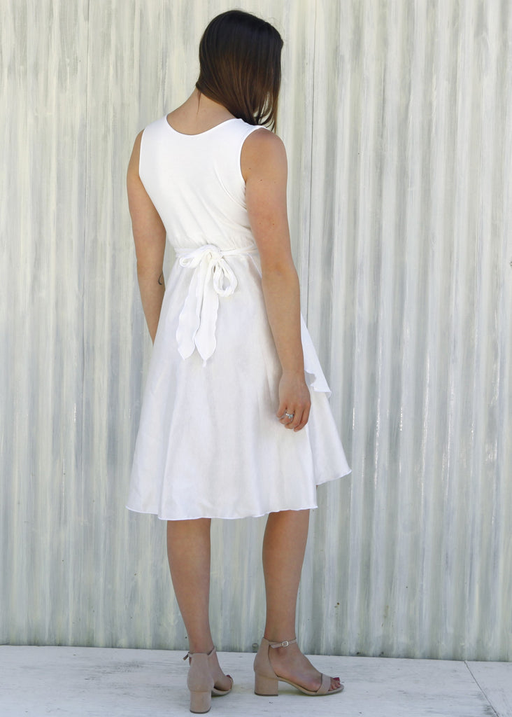White Veronica Wrap Dress L White Veronica Wrap Dress L