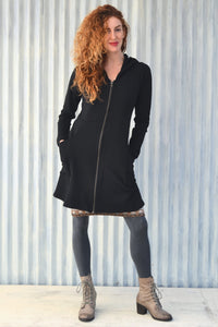Black Huron Zip Coat