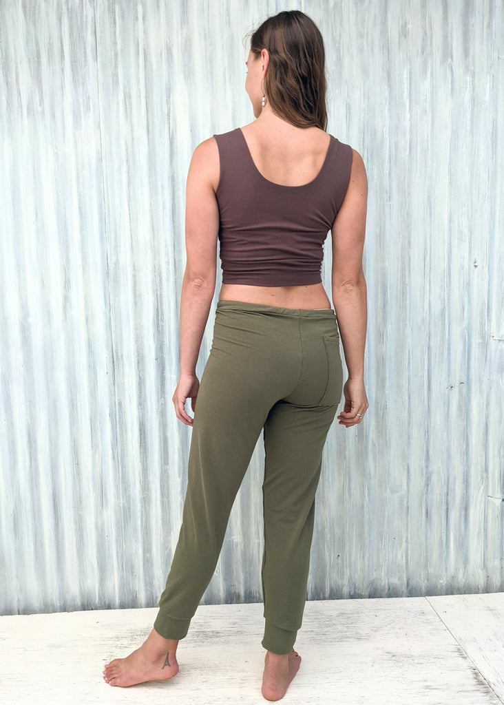 Womens Bobbie Coated Jogger Pants Olive | Carolina Pants & Shorts | Tiffany  Collier