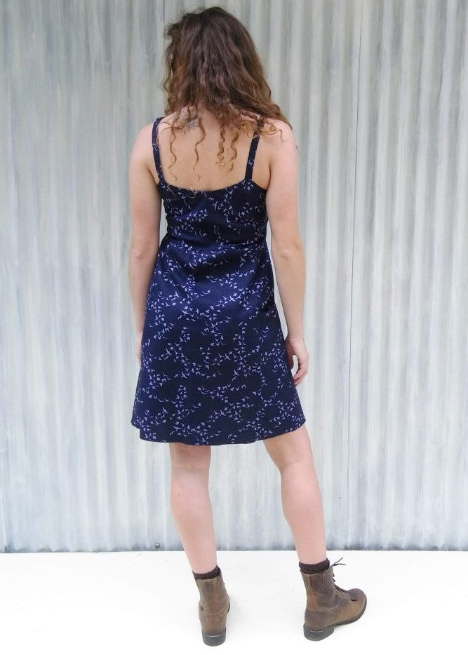 Organic Cotton Bird Print Pocket Summer Dress - All Natural Spaghetti Strap Dress Blue Bunting Organic Cotton Bird Print Pocket Summer Dress - All Natural Spaghetti Strap Dress Blue Bunting