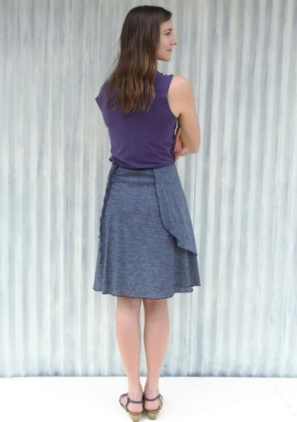 Organic Cotton Midi Wrap Skirt - Custom Made - Cardamom Skirt - Handmade Organic Clothing